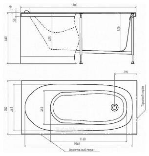 Акриловая ванна Alex Baitler Nemi/Неми 170x75 см